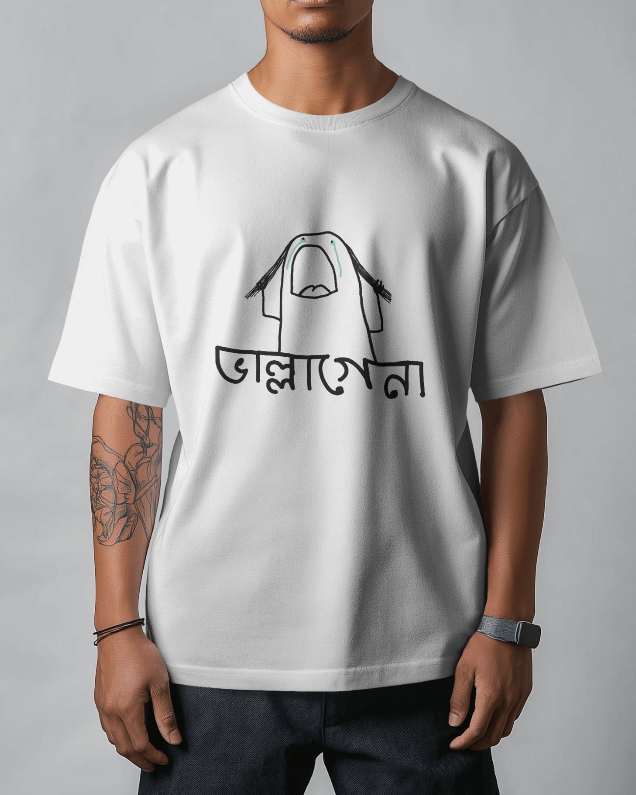 1. Bengali Graphic Oversized T Shirt (Vallagena)